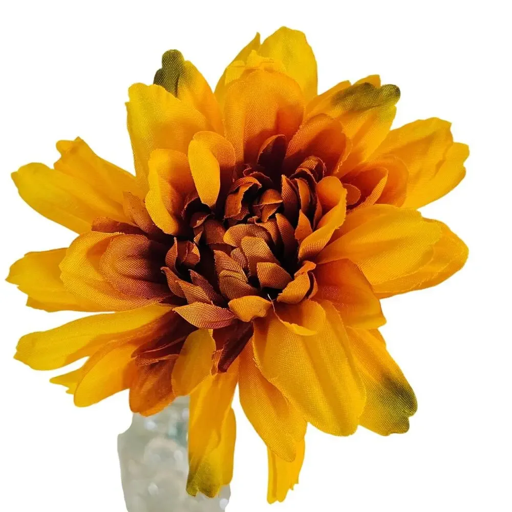 Artificial Silk Flowers Fall Orange Yellow 21 Stems Autumn Floral Craft Decor